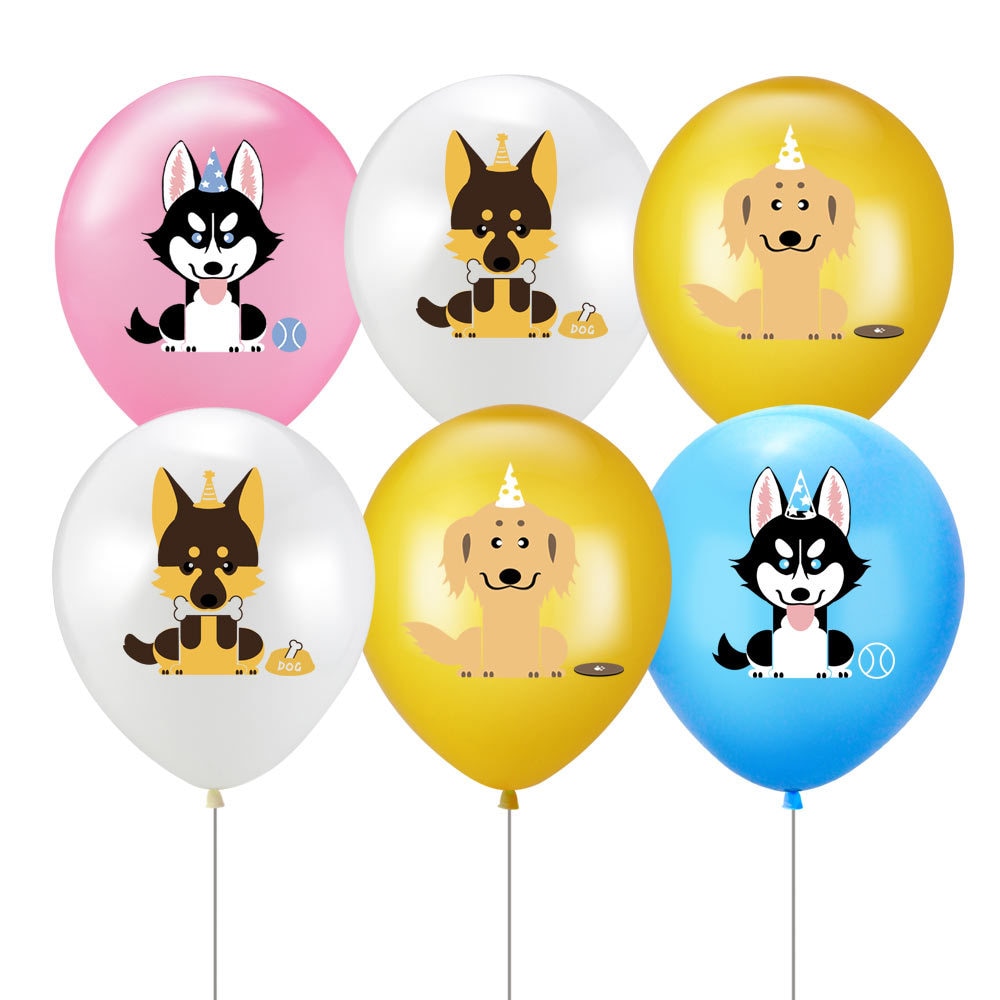 12-Inch Dog Pet Printing Rubber Balloons Anniversary Birthday Theme Party Decoration Baby Bath 10pcs