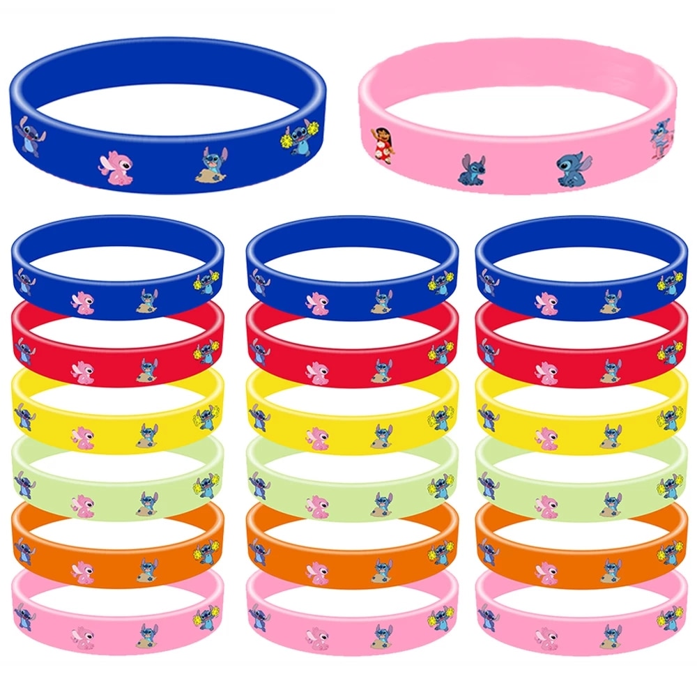 12pc/lot Lilo & Stitch Birthday Party Gift For Kids Silicone Bracelet Baby Gifts For Children’s Parties And Guests Party Favors