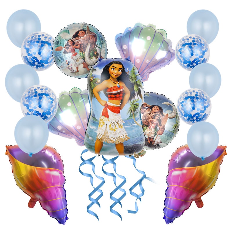 1set Moana Birthday Party Decorations Kids Girl Princess Balloons Baby Shower Party Decor Moana Ballon Air Globos Seaside