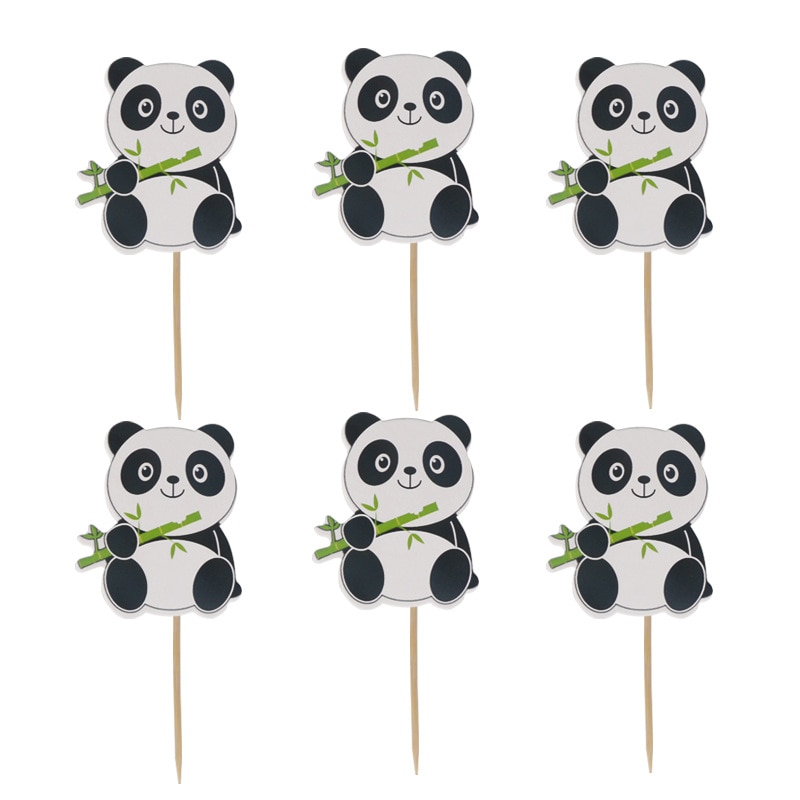 2020 panda Theme cupcake topper birthday supplies wedding decorations baby shower party favors for kids Cake Decorating Tools
